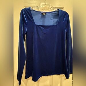 Halogen Royal Blue Velvet Blouse
